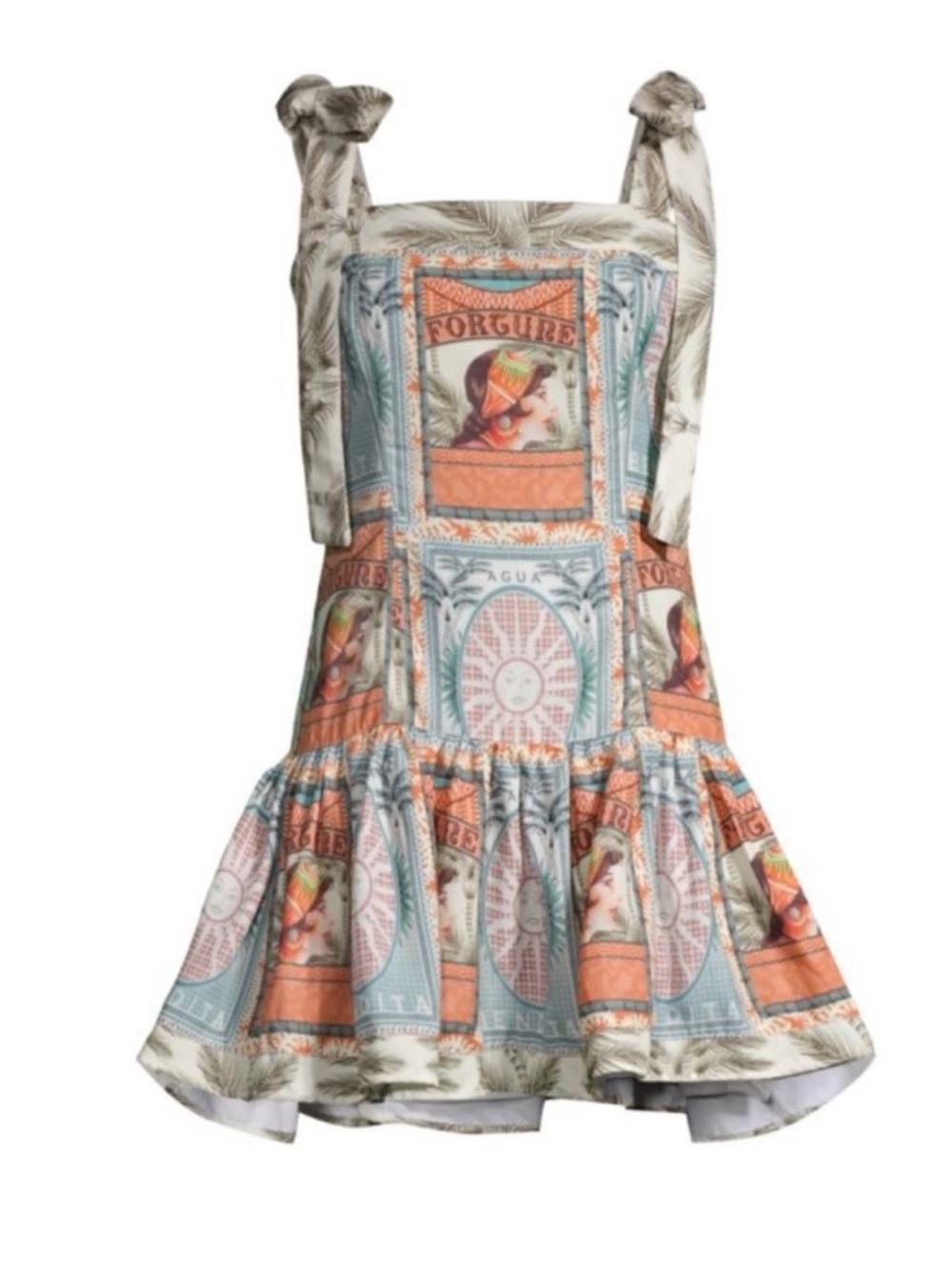 Agua Bendita Tie Straps Joaquina Ruffle Mini Dress